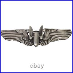 WWII US Army Air Forces Bombardier Wings Sterling Silver 3 Pilot Flight Badge