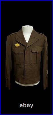 WWII US Army Air Forces Ike Jacket with SSI Patch, Chevrons & Sewn-On Patches WWII US Army Air Forces Ike Jacket with SSI Patch, Chevrons & Sewn-On Patches