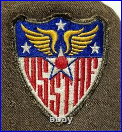 WWII US Army Air Forces Ike Jacket with SSI Patch, Chevrons & Sewn-On Patches