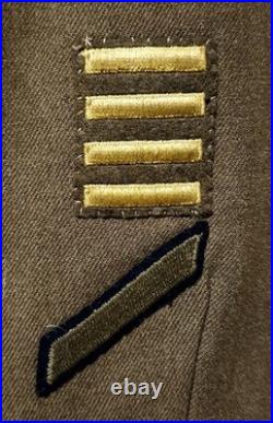 WWII US Army Air Forces Ike Jacket with SSI Patch, Chevrons & Sewn-On Patches
