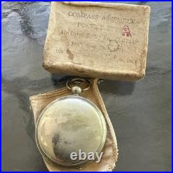 WWII US Army Air Forces Pocket Compass 1941 Longines Wittnauer with Box Original