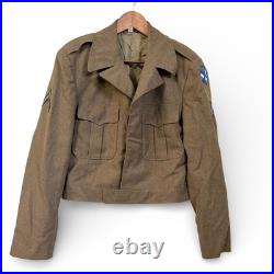 WWII US Army Ike Jacket 8th Air Force Patch Sergeant Wool Uniform 40R PFC
