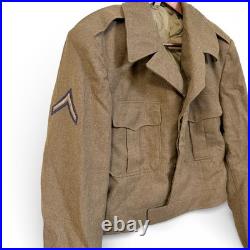 WWII US Army Ike Jacket 8th Air Force Patch Sergeant Wool Uniform 40R PFC