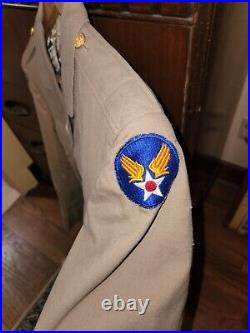 WWII US Army Khaki Officers Jacket MAAF Mediterranean Allied Air Forces