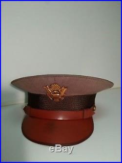 WWII US. Army Pink Toupe Officer Dress Hat Fine Gabardine. Air Force