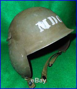 WWII US M3 FLAK HELMET, US ARMY AIR FORCES, c/w HEADBAND & INSTRUCTION SHEET