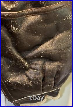 WWII US Military Army Air Force Leather Type A5 Sheepskin Flight Trousers 40R