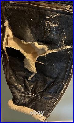 WWII US Military Army Air Force Leather Type A5 Sheepskin Flight Trousers 40R