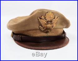 WWII US Officer visor cap uniform hat Army Air Force crusher Bancroft Flighter