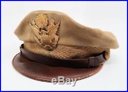 WWII US Officer visor cap uniform hat Army Air Force crusher Bancroft Flighter