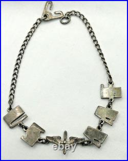 WWII USAAF Sterling Sweetheart Bracelet 7 Army Air Force Silver Patina 1940s