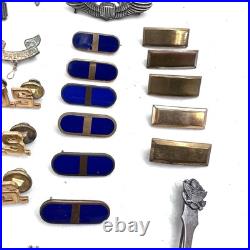 WWII USAAF U. S. Army Air Force Pilot Flight Wings Ribbon Bars Various Pins LOT