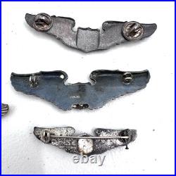 WWII USAAF U. S. Army Air Force Pilot Flight Wings Ribbon Bars Various Pins LOT