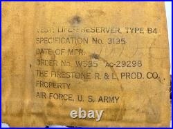 WWII WW2 U. S. ARMY AIR FORCE Life Preserver Mae-West Vest TYPE B4 Spec No. 3135