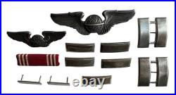 WWII WW2 US AAF Army Air Force Navigator Wings 3 Sterling + Mini + Rank Devices