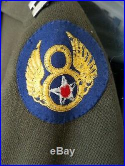 WWII WW2 US Army Air Corps Officers Captain Uniform Named 1942 8th Air Force