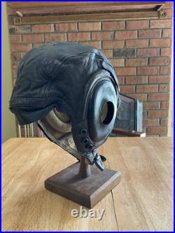 WWII WW2 US Army Air Force Type A-11 Leather Flight Helmet Cap Large