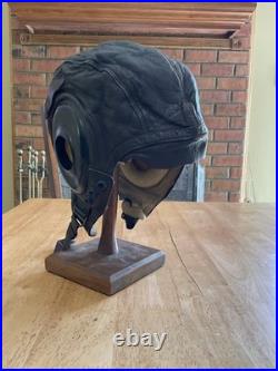 WWII WW2 US Army Air Force Type A-11 Leather Flight Helmet Cap Large