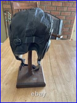 WWII WW2 US Army Air Force Type A-11 Leather Flight Helmet Cap Large