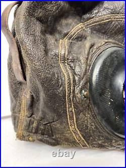 WWII WW2 US Army Air Force Type A-11 Leather Flight Helmet Cap Large 1940's
