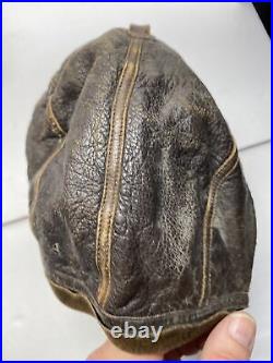 WWII WW2 US Army Air Force Type A-11 Leather Flight Helmet Cap Large 1940's