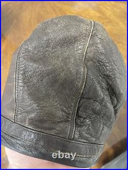 WWII WW2 US Army Air Force Type A-11 Leather Flight Helmet Cap Medium 1940's