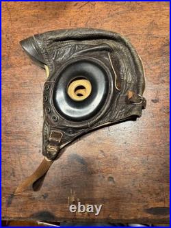 WWII WW2 US Army Air Force Type A-11 Leather Flight Helmet Cap Small 1940's