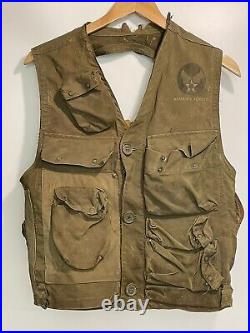 WWII WW2 US Army Air Forces Type C-1 Sustenance Vest Breslee Theater Worn Patina