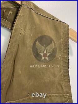 WWII WW2 US Army Air Forces Type C-1 Sustenance Vest Breslee Theater Worn Patina