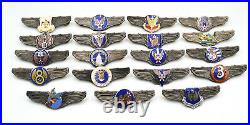 WWII WW2 US U. S. ARMY AIR FORCE NAVY WINGS PIN Medal Full SET 19 BADGES RARE