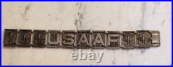 WWII WW2 USAAF US Army Air Force Sterling 10 Panel Plunge Clasp Bracelet 33g