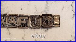 WWII WW2 USAAF US Army Air Force Sterling 10 Panel Plunge Clasp Bracelet 33g