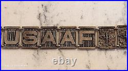 WWII WW2 USAAF US Army Air Force Sterling 10 Panel Plunge Clasp Bracelet 33g