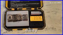 WWII WW2 USAAF US Army Air Force Sterling 10 Panel Plunge Clasp Bracelet 33g