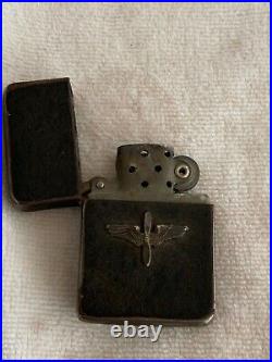 WWII Zippo black crackle US Army Aviation lighter Air Force insignia c1943