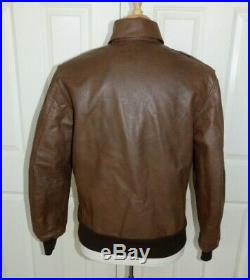Willis & Geiger A-2 Us Air Force Army Brown Leather Flight Jacket 40 USA Made