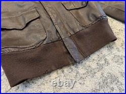 Willis & Geiger Type A-2 Leather Jacket Mens 44 Brown Bomber Army Air Force VTG