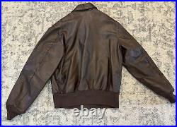 Willis & Geiger Type A-2 Leather Jacket Mens 44 Brown Bomber Army Air Force VTG