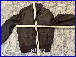 Willis & Geiger Type A-2 Leather Jacket Mens 44 Brown Bomber Army Air Force VTG