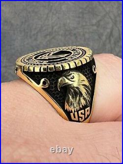 Without Stone US Air Force Military Army Men's Ring In 14K Yellow Gold Plated