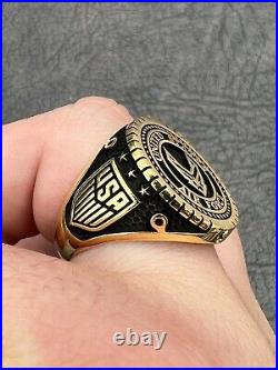 Without Stone US Air Force Military Army Mens Solid Ring 14K Yellow Gold Plated
