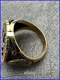 Without Stone US Air Force Military Army Mens Solid Ring 14K Yellow Gold Plated