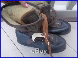 World War II A-6 Air Force US Army Boots w Zippers Wool Med U. S. Rubber Co As Is
