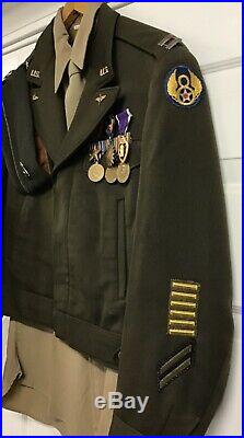 World War Two U. S. Army Officers B-13 Jacket With Medals 8th Air Force