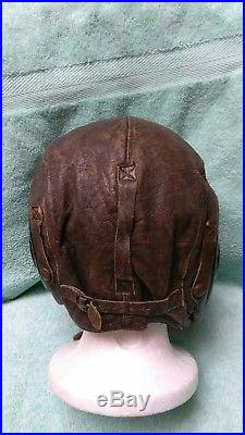 Ww 2 Us Army Air Forces- Usaaf -leather Flight Helmet Type A-11 Ex Large