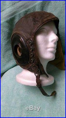 Ww 2 Us Army Air Forces- Usaaf -leather Flight Helmet Type A-11 Ex Large