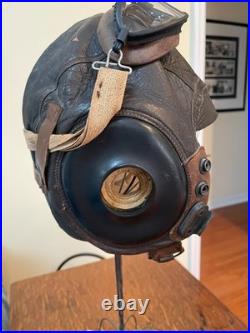 Ww II Army Air Forces Type A-11 Leather Flying Helmet-selby Shoe Co & Ao Goggles