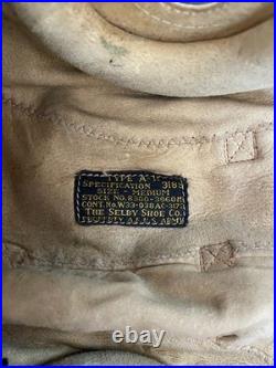 Ww II Army Air Forces Type A-11 Leather Flying Helmet-selby Shoe Co & Ao Goggles