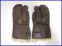 Ww2 U. S. Air Force Army Leather Wool Glove A-9a Large Crocetta Usaaf Brown