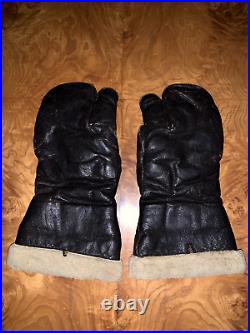 Ww2 U. S. Air Force Army Leather Wool Gloves A-9a Bacmo Postman Corp